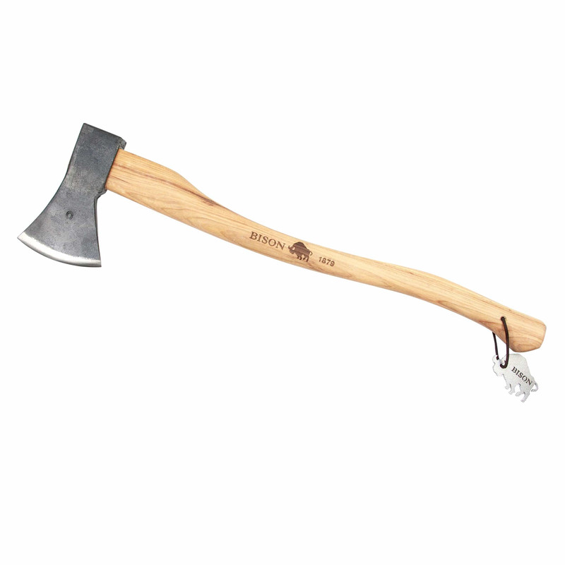 German Rhine Camping and Wilderness Axe with Leather Sheath - 27.5" Handle